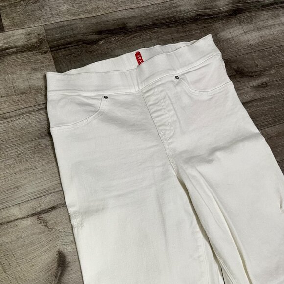 Spanx High Rise Distressed Denim Skinny Jeggings White Women’s Size S - Picture 3 of 11